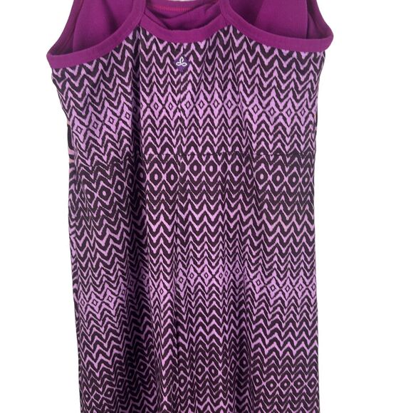 Prana Sol Cora Dress Size S Violet Chevron Print Yoga‎ Athleisure Comfort Beach - Picture 11 of 13